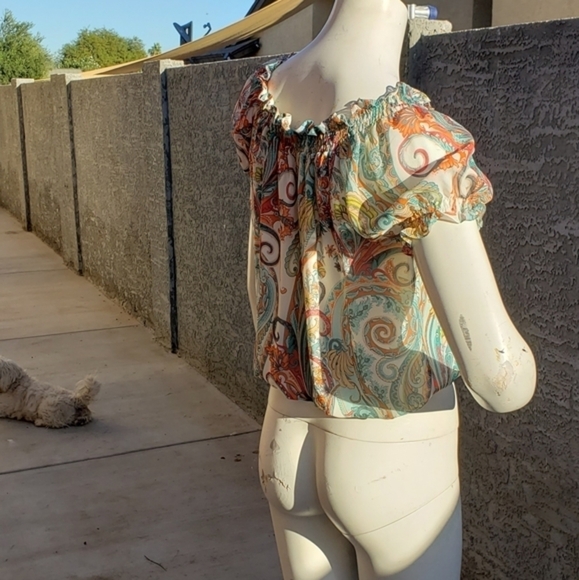 Off-the-Shoulder Floral-Print Blouson - Picture 4 of 6